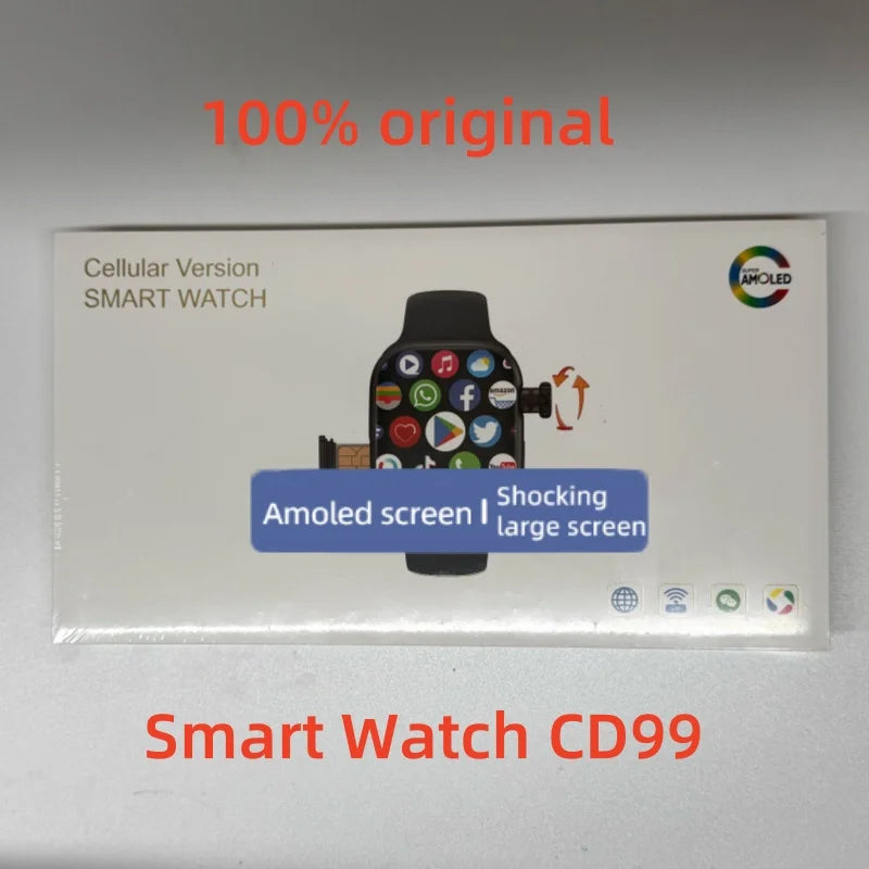 2026 CD99 Smart Watch 2.29inch Amoled Smartwatch Android 10.0 Sim Card With Wifi 800W HD Rotary Camera GPS WIFI APP Store 256GB