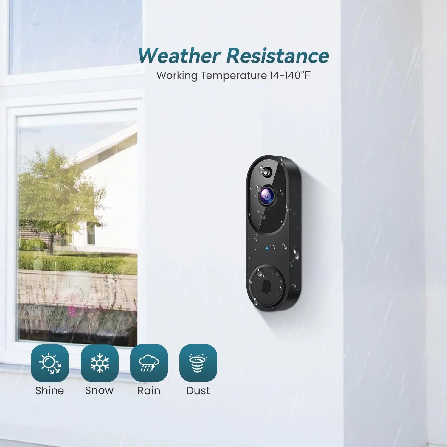 Wireless Video Doorbell Camera with Two-Way Audio, AI Motion Detection, Night Vision, Cloud Storage, 2.4G Wi-Fi