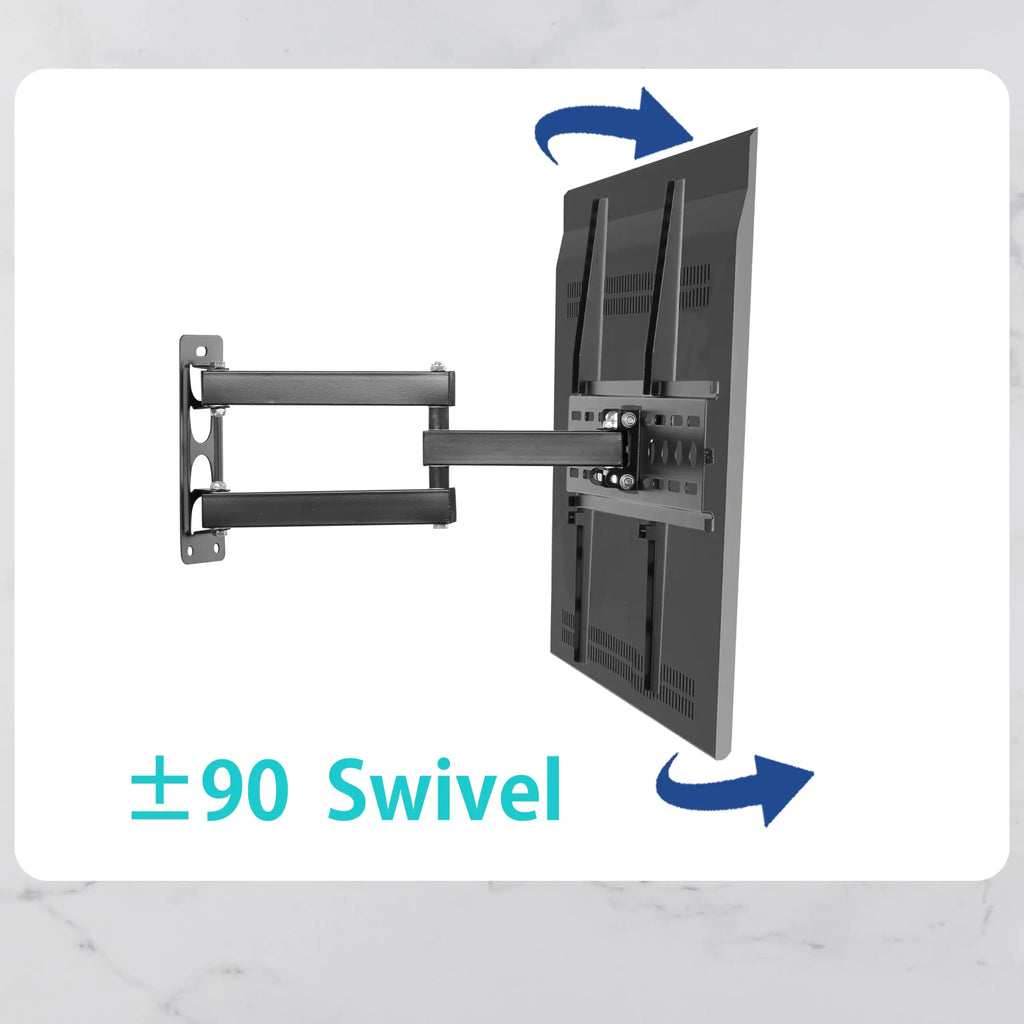 Full Motion TV Wall Mount for 26-55inch TV Floating TV Stand Swivel Tilt Horizontal Adjustment TV Wall Bracket