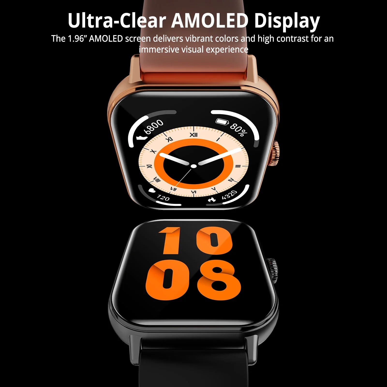 AIWR Peps 1S Smart Watch, GPS 1.96" AMOLED Smartwatch, AI Watch Faces ChatGPT, Bluetooth Calling 5ATM Waterproof for Android iOS
