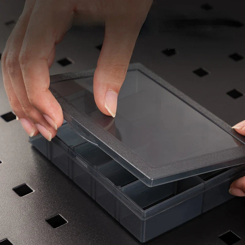 DELI 1 PCS Plastic Storage Boxes Slots Adjustable Packaging Transparent Tool Case Screw Craft Jewelry Accessories Organizer Box