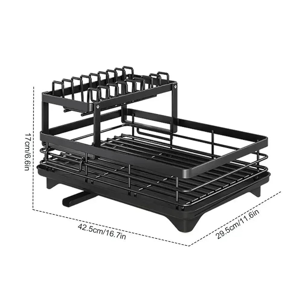 Hot-selling Bowl Rack - Double-layer Dish and Bowl Drainer Adjustable Kitchen Utensil Organizer Space-saving Suitable for Plates