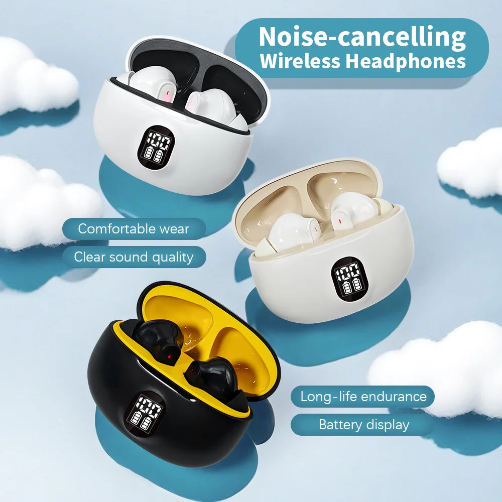 TWS Wireless Bluetooth Earphone Transparent HIFI Headphones LED Power Digital Display Stereo Sound Earphones 895B