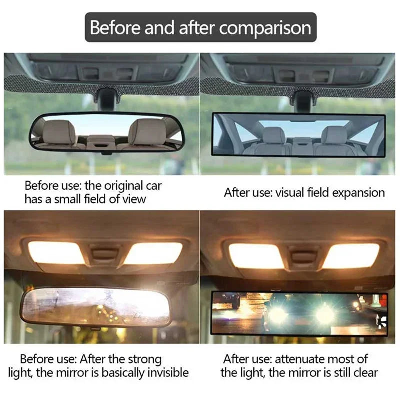 Universal Car HD Wide-Angle Rearview Mirror for Cars Anti-Glare Easy Clip-On Installation Perfect for SUVs & Trucks Amagi