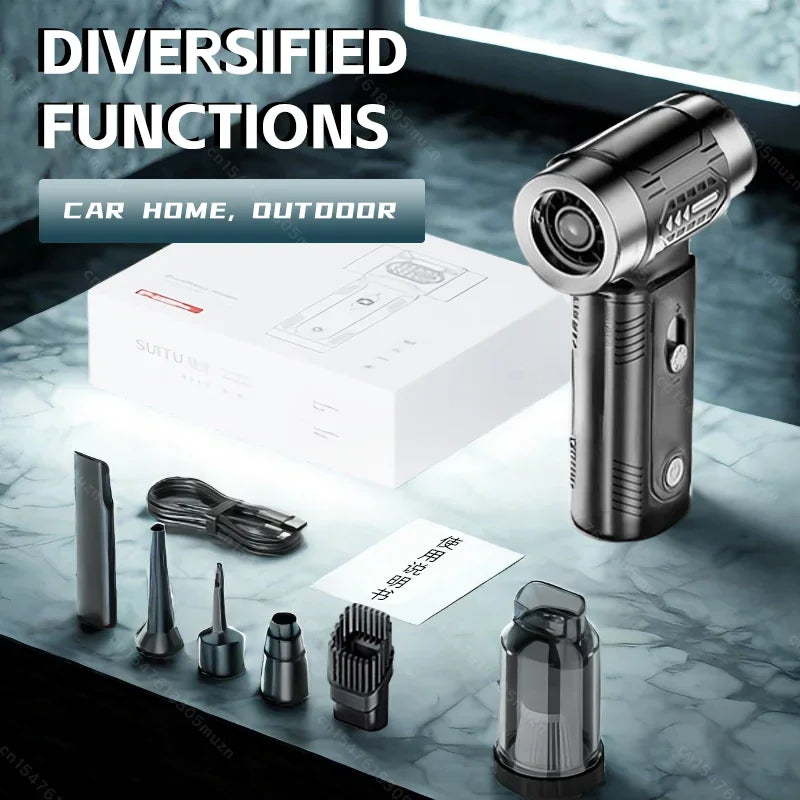 Air Blower Wireless Car Vacuum Turbofan Dryer Mini TurboJetFan Brushless Motor Handheld Duct Fan Portable Charging CleaningDryer