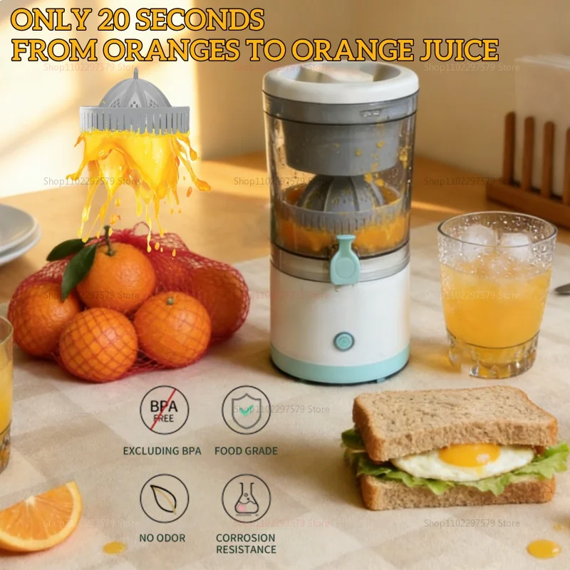 Portable Electric Juicer Machin USB Charging Orange Lemon Fruit Blender Household Wireless Automatic Fresh Citrus Orange Juicer