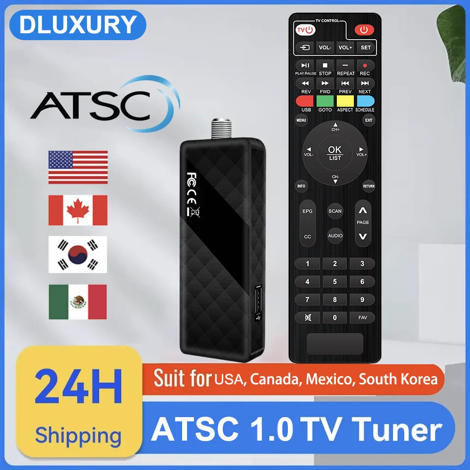 DLUXURY ATSC Mini Digital TV Converter Box HD FTA ATSC Tuner USB Multimedia PVR Recording EPG TV Receiver