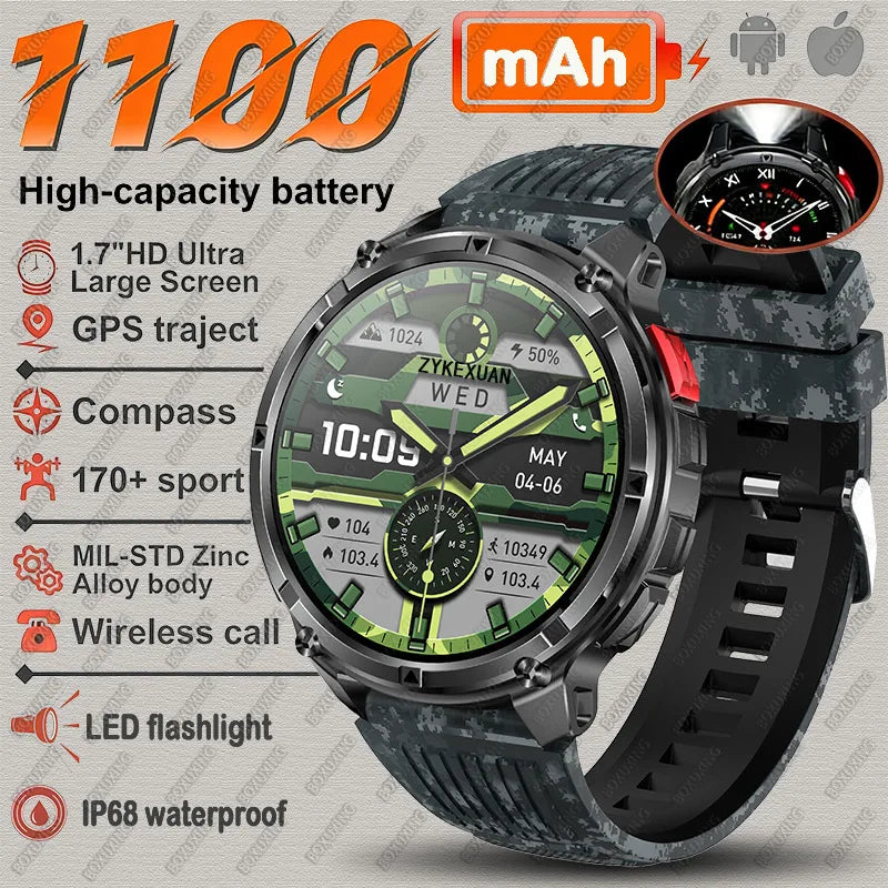 2026 New T-Rex3 Pro GPS Tracker Smartwatch Men 120-Day Standby 1100mAh Clock Rugged Outdoor Sport 10ATM Waterproof Call Watches