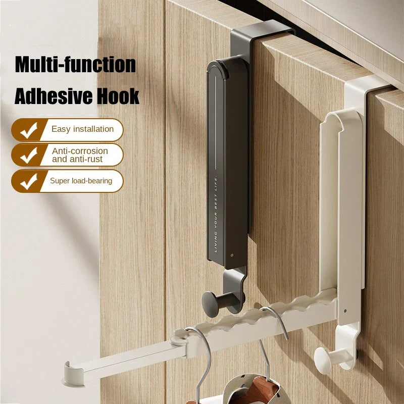 1/2pcs Folding Wall Hook portable drying rack Hidden Robe Towel Coat Hook door back hooks Expandable Sticky Towel Hanger