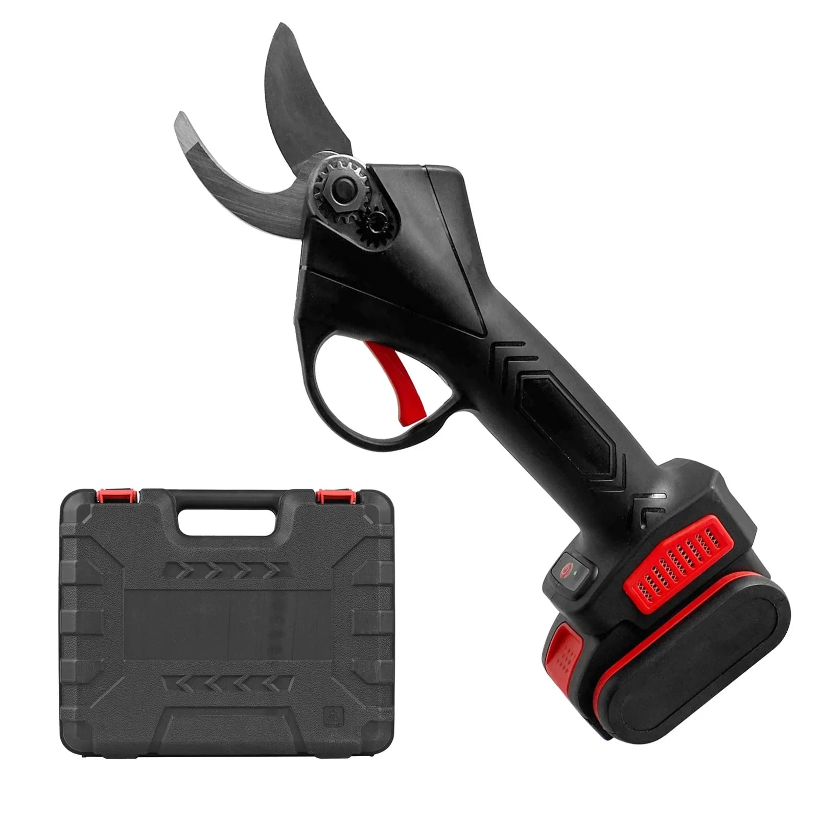 36V Cordless Electric Pruning Shears Portable Garden Shears Tree Trimmer Branch Cutter w/ Lithium Battery Adapter for Gardening