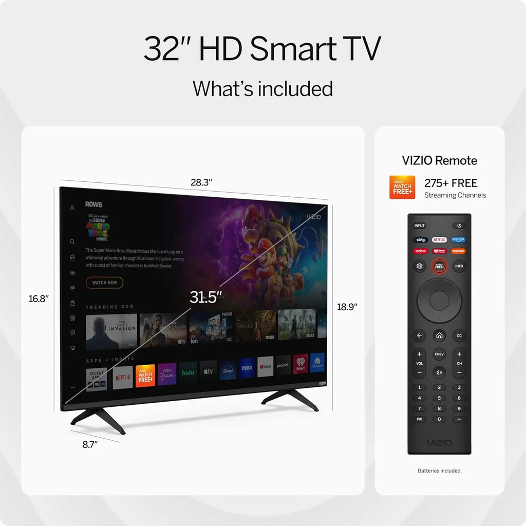 32-Inch HD 720p Smart LED TV with WiFi, Renewed for Quality