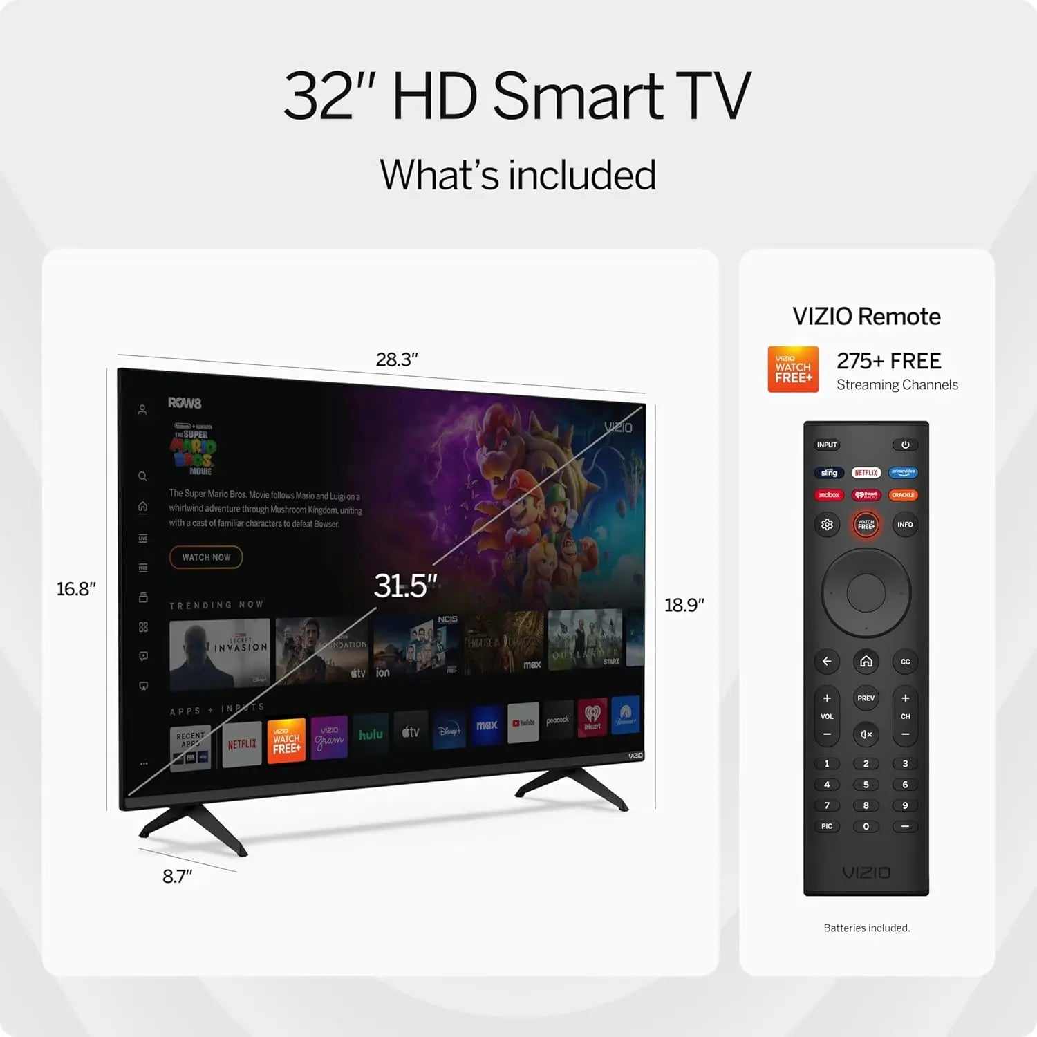 32-Inch HD 720p Smart LED TV with WiFi, Renewed for Quality