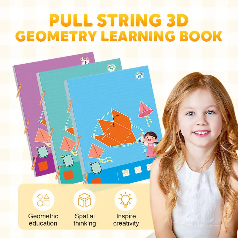 Pull String 3D Geometry Learning Book Stereoscopic Geometric Model Primary School Mathematics Teaching Game For Children Fun DIY