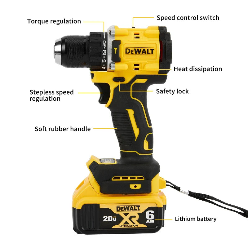 DeWalt DCD805 20V Brushless Chave De Fenda, Broca Compacta ou Ferramentas Driver Bateria Chave De Impacto, Ferramenta Elétrica