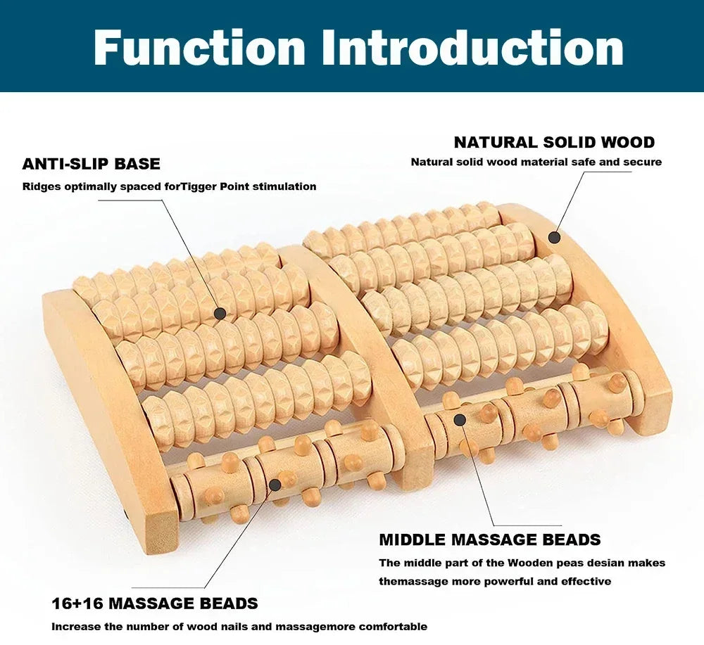 Wooden Foot Roller Foot Massager for Plantar Fasciitis Relief Foot Massager for Neuropathy & Boosts Circulation Health Care Tool
