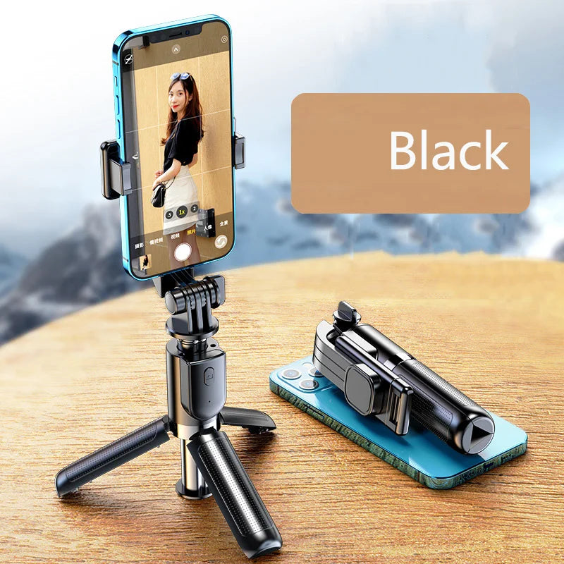 Portable Mini Selfie Stick Led Fill Light Foldable Tripod Phone Stand Holder Support Wireless Bluetooth Remote Control Shutter