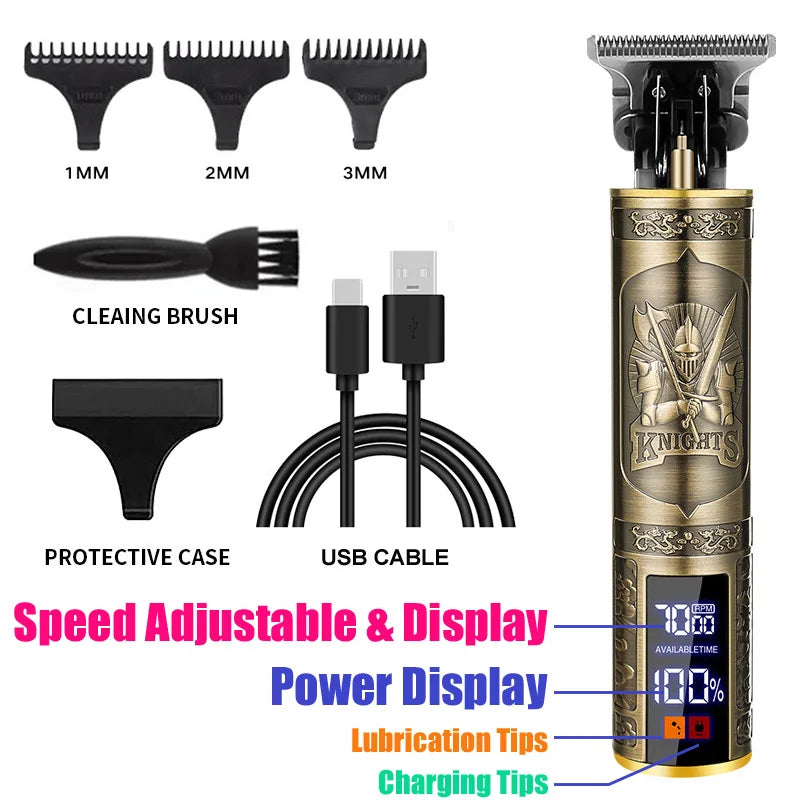 Carving T9 Vintage Professional Electric Hair Cutting Machine USB Rechargeable Portable Shaver Trimmer For Beard Care Best Gift