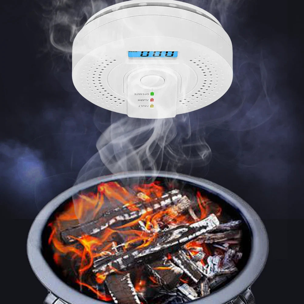 Digital Warning Alarm Sensor Sound Warning Battery Powered Portable CO Detector with LED Indicator CO Sensor for Home Warehouse