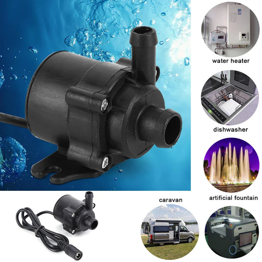 50W/30W/5W  DC 12V Low Noise Brushless Solar Water Pump Kit for Pool Black Outdoor Waterfall Fountain Garden Pool Pond Bird Bath