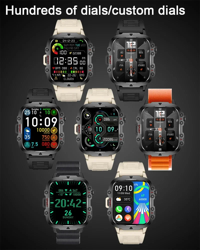 2026 New GPS Outdoor Sports Smart Watch Men Compass barometer Bluetooth call Health Monitoring Smartwatch For IOS Android Gift