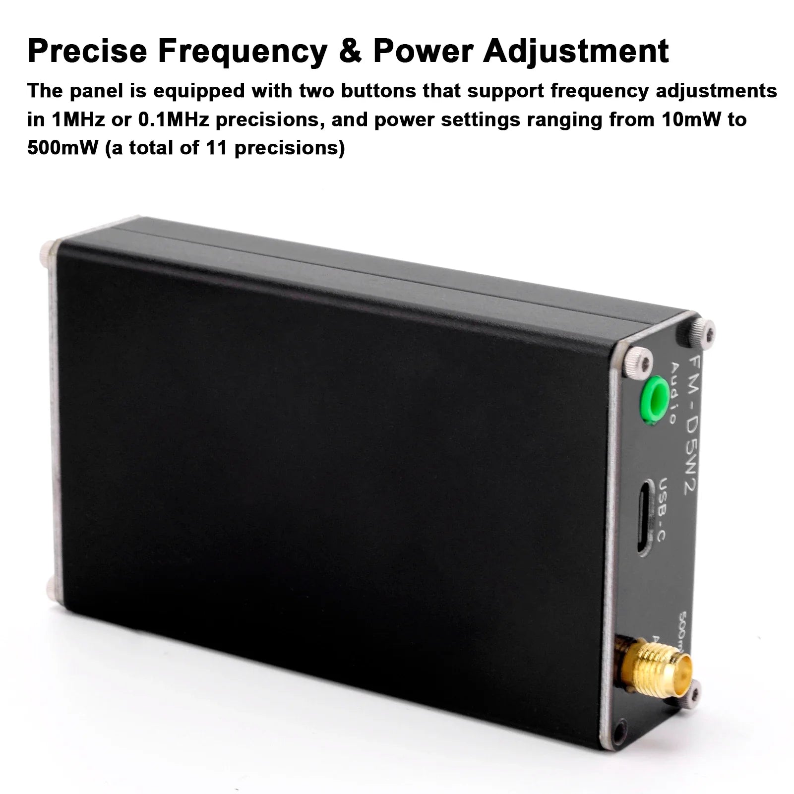 2km 0.5W FM Transmitter 76M-108Mhz Digital Display Stereo FM Transmit TYPE-C USB Churches CAR Radio Broadcast Campus Station