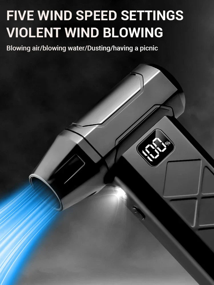 130000RPM Powerful Air Blower 5-Gear Speed High-Power Brushless Turbo Fan Jet Cordless Electric Air Duster For Keyboard Cleaning