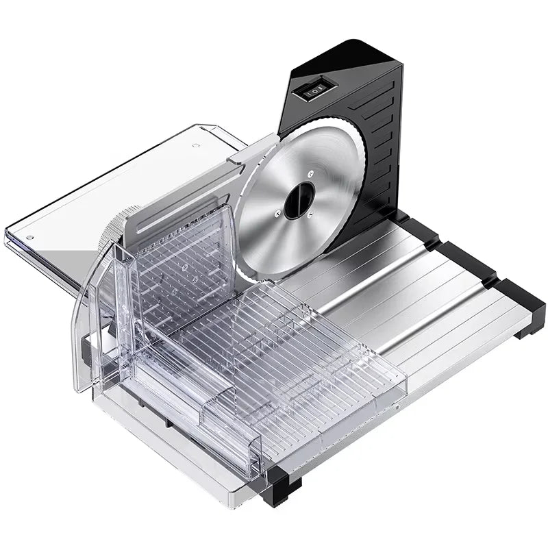 Commercial Meat Slicer 220V | Heavy-Duty Electric Food Slicer for Frozen Meat, Cheese, Bacon | Stainless Steel Blade, Quiet Moto