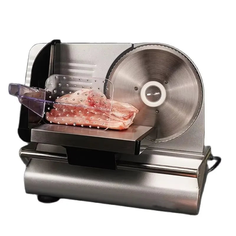 220V Electric Meat Slicer, Commercial Mutton Beef Lamb Cutter, Automatic Vegetable & Bread Slicing Machine, Stainless Steel Food
