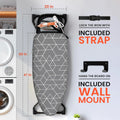 360° Rotating Dual-Sided Torso-Shaped Ironing Board with Adjustable Height, Detachable Holder & Garment Clips