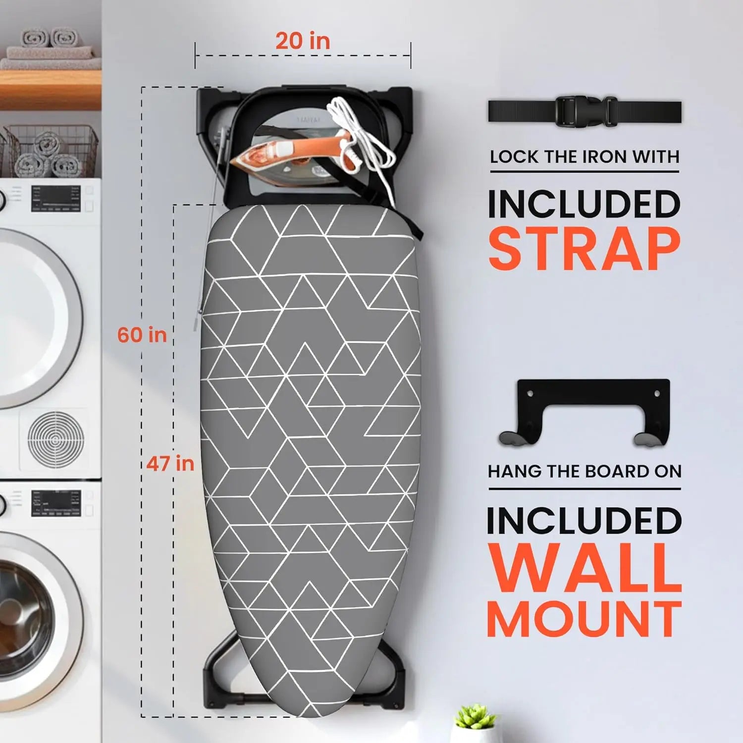 360° Rotating Dual-Sided Torso-Shaped Ironing Board with Adjustable Height, Detachable Holder & Garment Clips