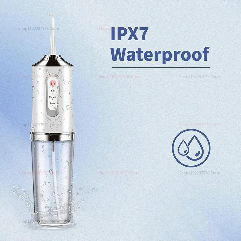 Portable Cordless Teeth cleaning machine Travel Oral Irrigator USB Rechargeable 3 Modes 4 Jet Tips IPX7 Mouth Washing Machine