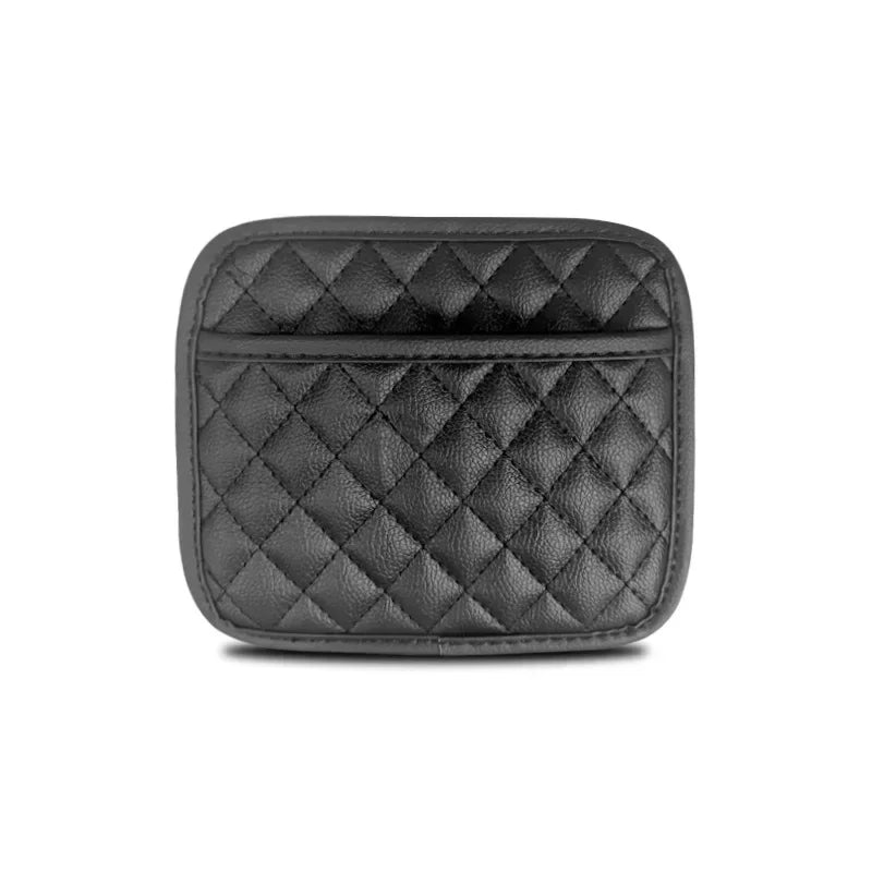 1Pc Car Adhesive Organizers Pocket Bags PU Leather Car Storage Box Collecting Bag For Cards Phone Key Car Interior Universal