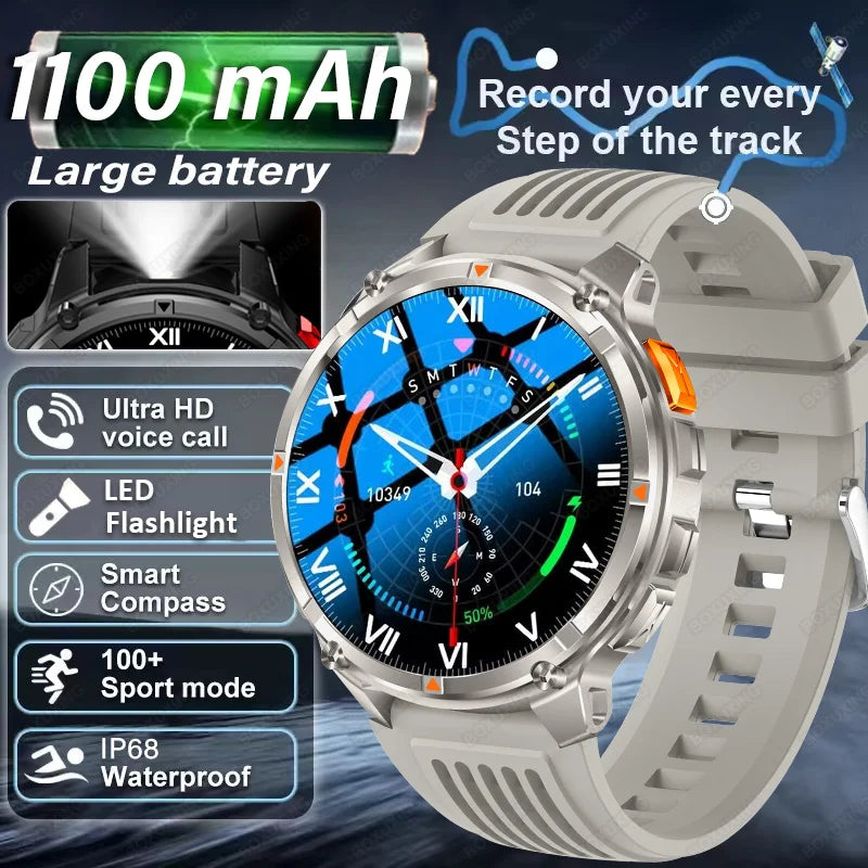 2026 New T-Rex3 Pro 1100mAh Battery Smart Watch Man GPS trajectory Sports Run tracker Outdoor Compass Military Smartwatch Men