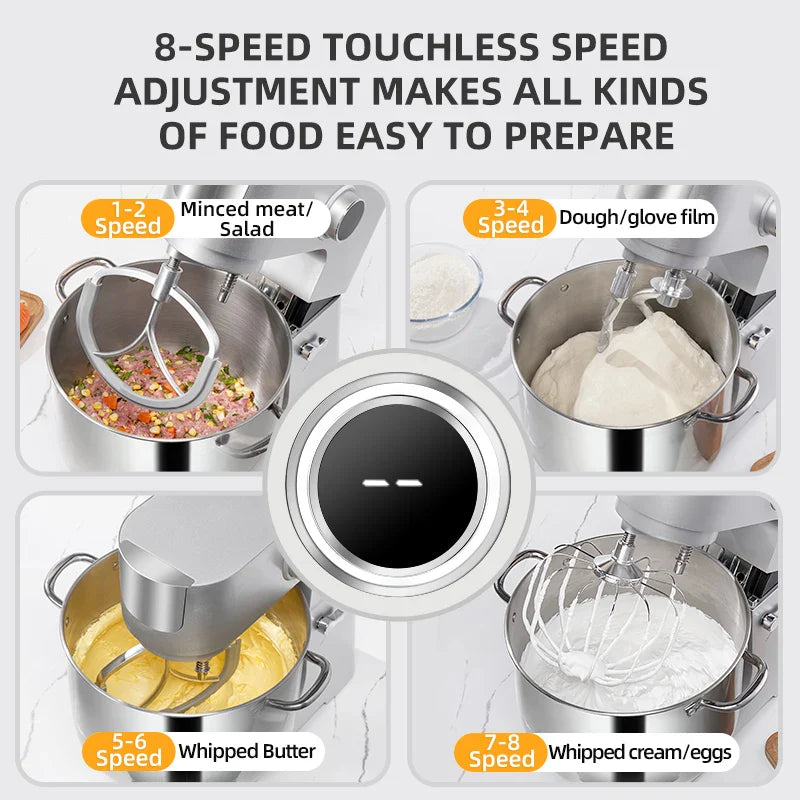 SUNATUR Multifunctional Stand Mixer Electric Blender with Planetary Beater, Dough Mixer Efficient Kitchen Tool for Home Baking