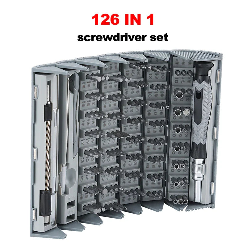 126 in 1 Precision Screwdriver Sets Manual Hand Tool Kits Magnetic Mini Small Bit for Xiaomi Mobile Cell Phone Watch Repair Home