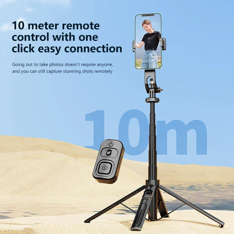 Roreta 1.3m Selfie Stick Tripod Stand for iPhone Samsung Huawei Cellphone Extendable Phone Tripod with Wireless Remote