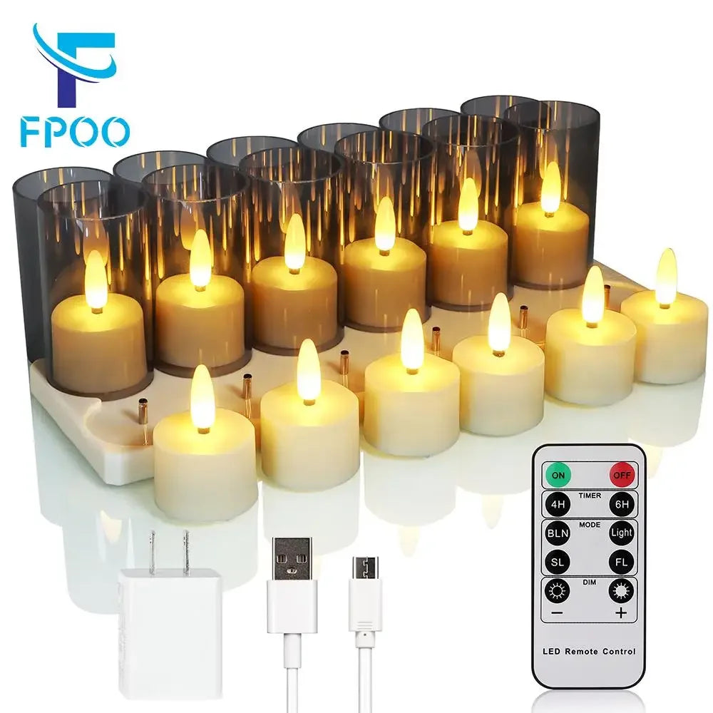 Flameless Candles Rechargeable ﻿Led Candle Electronic Lamp With Timer Remote For Home Decor Wedding Holiday Candle Lights