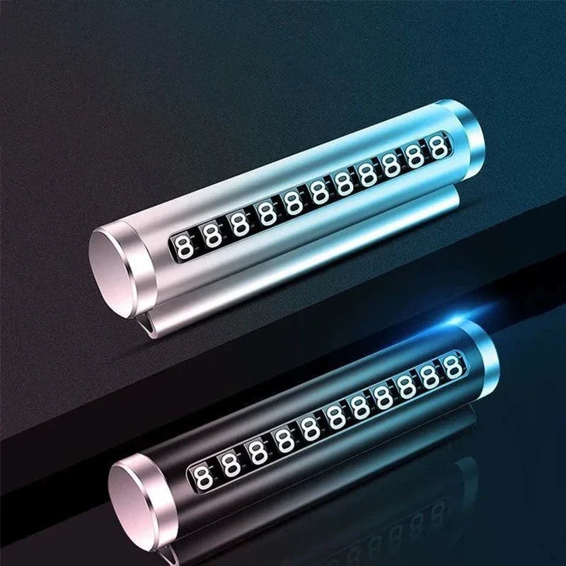 Metal Car Temporary Parking Card Rotate Phone Number Plate Aluminum Stickers Park Stop In Car-styling Auto Accessories