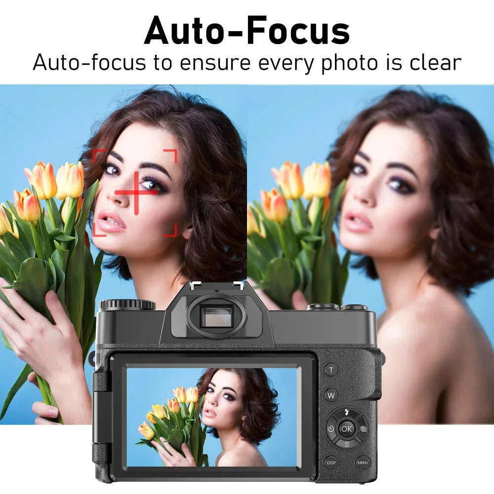 Flip Screen 16X 56MP Digital Camera For Photography Video Recording 4K Vlog Camcorder Youtube Livestreaming Wifi Webcam Selfier