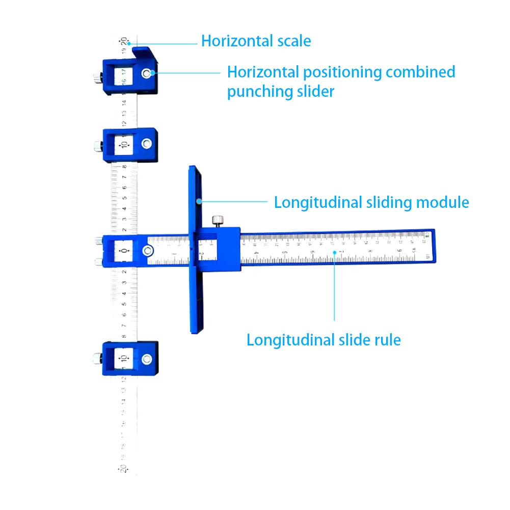 Woodworking Drill Punch Locator Jig Drill Guide Cabinet Handle Knob Template Locator Hole Punch Tool for Woodworking