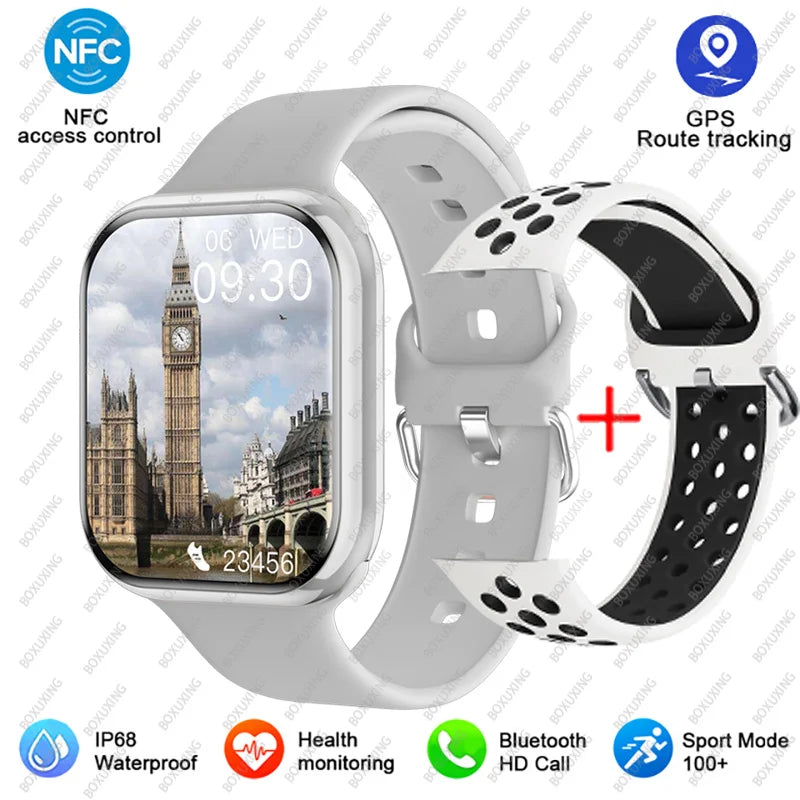 2025 AMOLED 2.05" HD Screen Smart Watch Women Series 8 Custom Dial 500+ Wireless Charging Men Smartwatch NFC GPS Tracker Watch 9