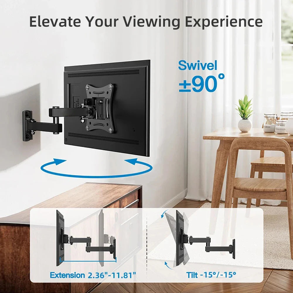 Adjustable TV Mounts Wall Mount Bracket Supports 10"-32" LED/LCD TVS,Holds Up to 10kg, VESA 100*100, Home Office Use TV Stand