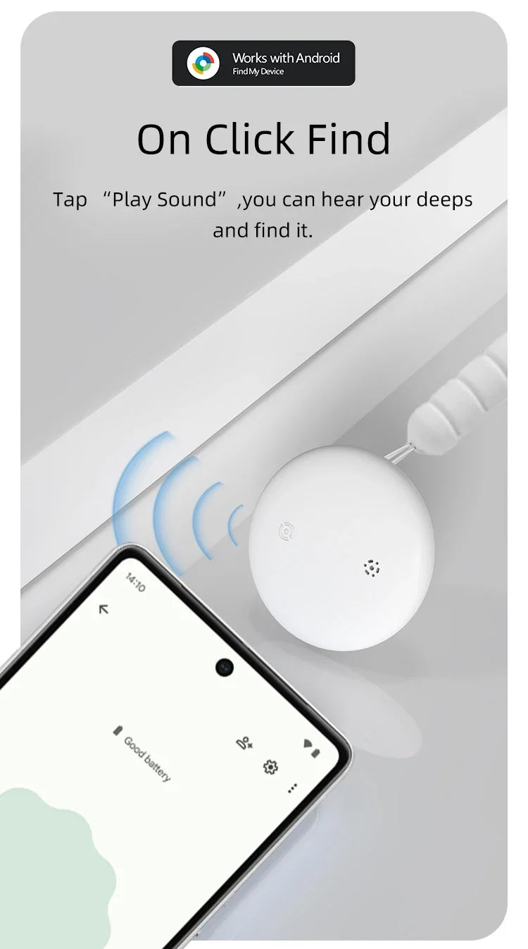 1 Pack Android Anti-Loss Tracker Work with Google Find My Waterproof Bluetooth Tag Locator for Pet Wallet, Remote Tracker