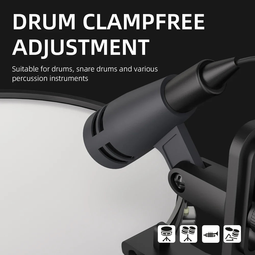 Instrument Microphone E608 7-Piece Wired Drum Mic Kit Dynamic Kick Bass Tom/Snare Cymbals Use For Drums Vocal Band DJ Stage Inst