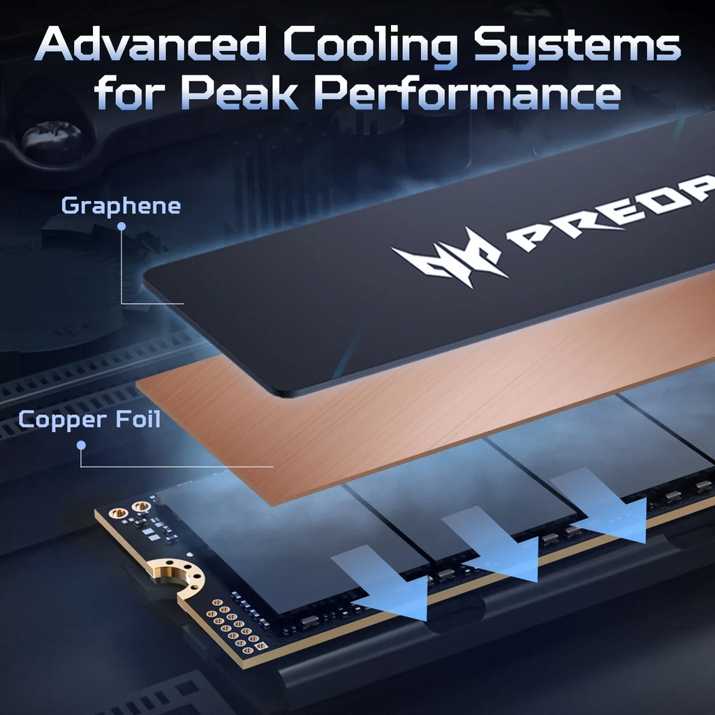 ACER PREDATOR GM9 NVMe SSD, 1TB/2TB M.2 2280 Game Drive, Read Speed up to 14500MB/s, PCIe Gen5.0 NVMe, High Performance Gaming