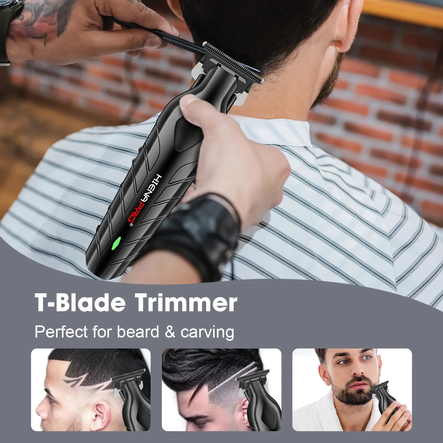 hiena Kemei Hair Trimmer Hair Clipper Professional Barber Trimmer Electric Shaver Hair Cutting Machine Rechargeable Trimmer Men