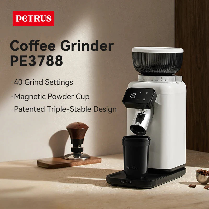 Petrus Coffee Grinder With 40 Precise Settings Conical Burr Grinder For Espresso/Drip/Pour Over/Cold Brew/French Press PE3788