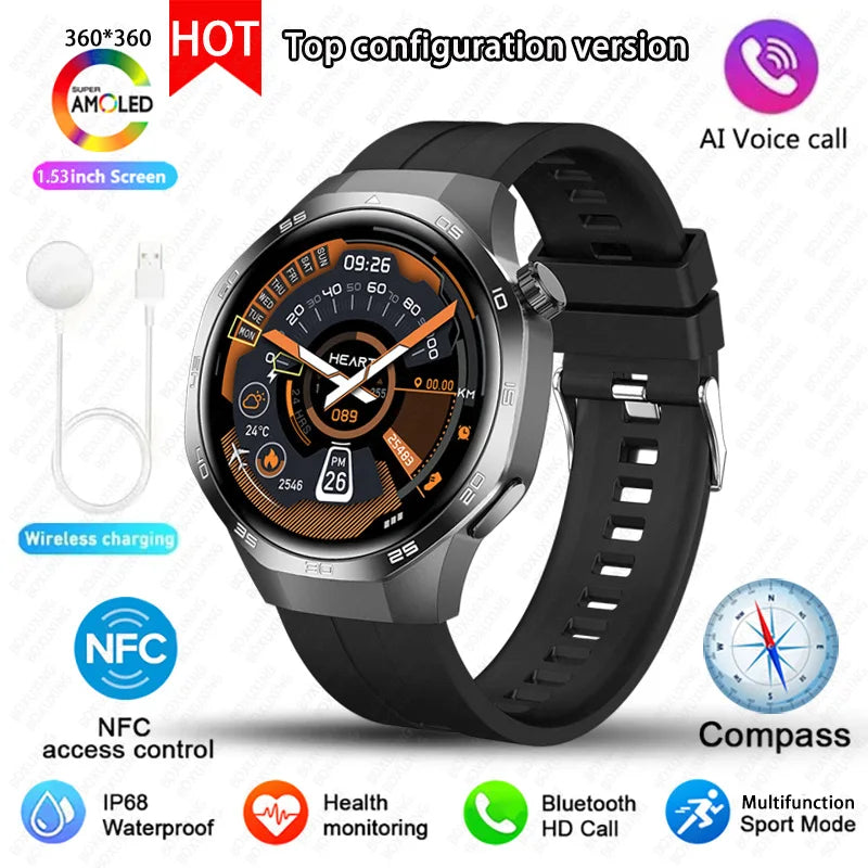 2026 New BOXUXING Watch 5 MAX Smart Watch HD AMOLED Screen NFC GPS Tracker Bluetooth Call Health Waterproof Smartwatch Men Women