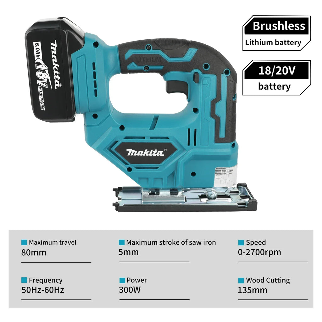 For Makita DJV182 Brushless Portable Carpenter Power Tool Jigsaw Electric Jig Cordless Barrel Handle Jigsaw Free Delivery