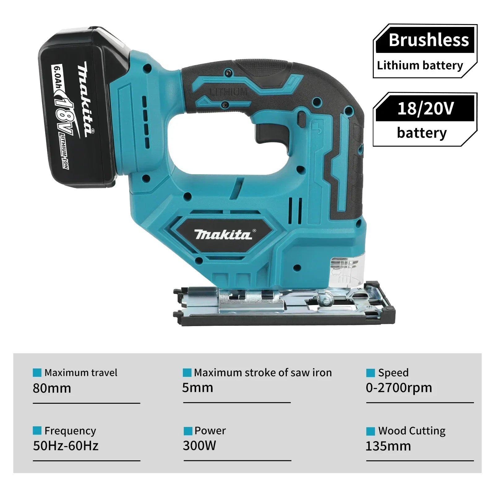 For Makita DJV182 Brushless Portable Carpenter Power Tool Jigsaw Electric Jig Cordless Barrel Handle Jigsaw Free Delivery